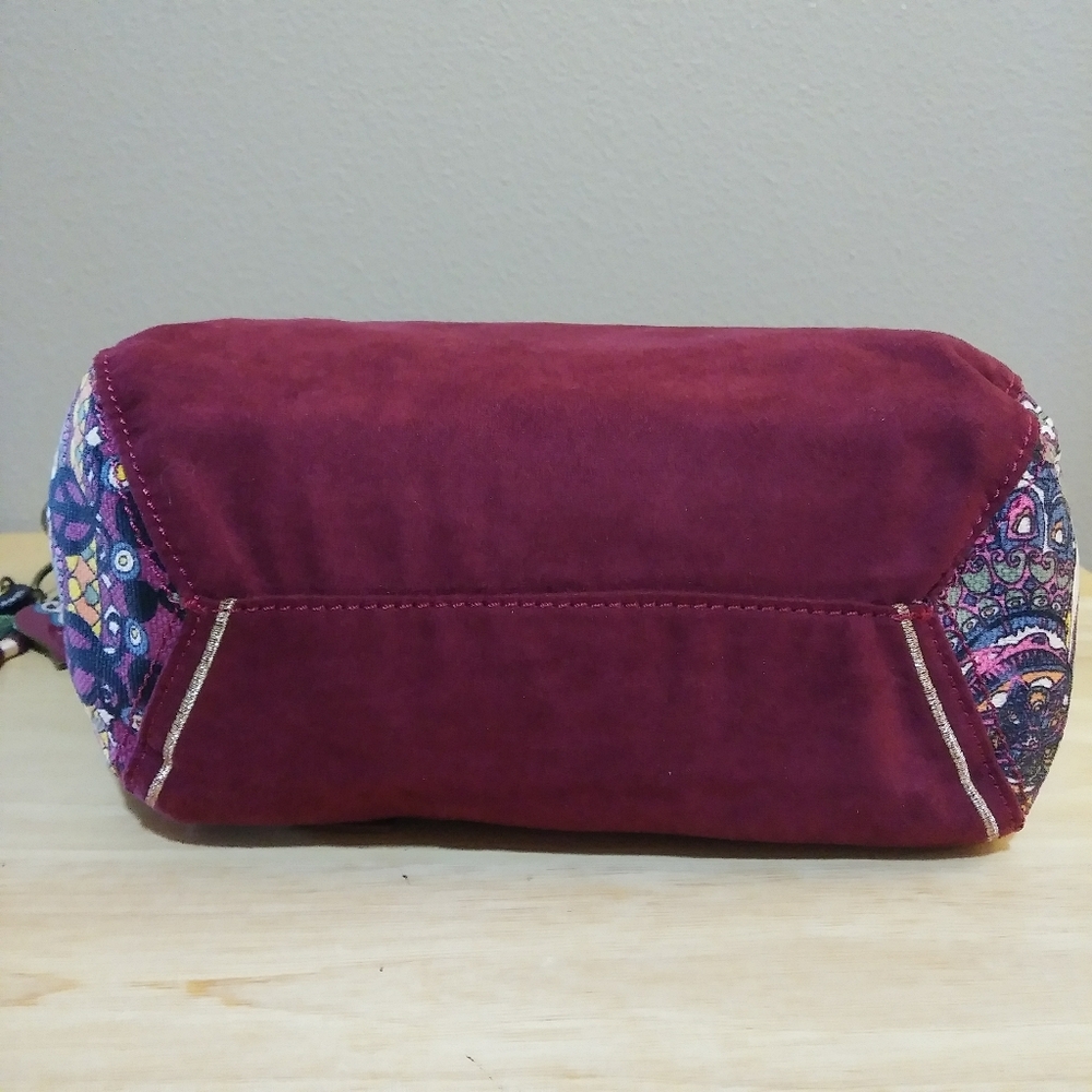 Sakroots Elsa Small Hobo Bag Satchel Burgundy Patterned Boho Braided Strap - Picture 7 of 10